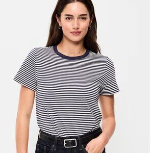 Old Navy EveryWear Crew-Neck Navy Striped T-Shirt NWT
